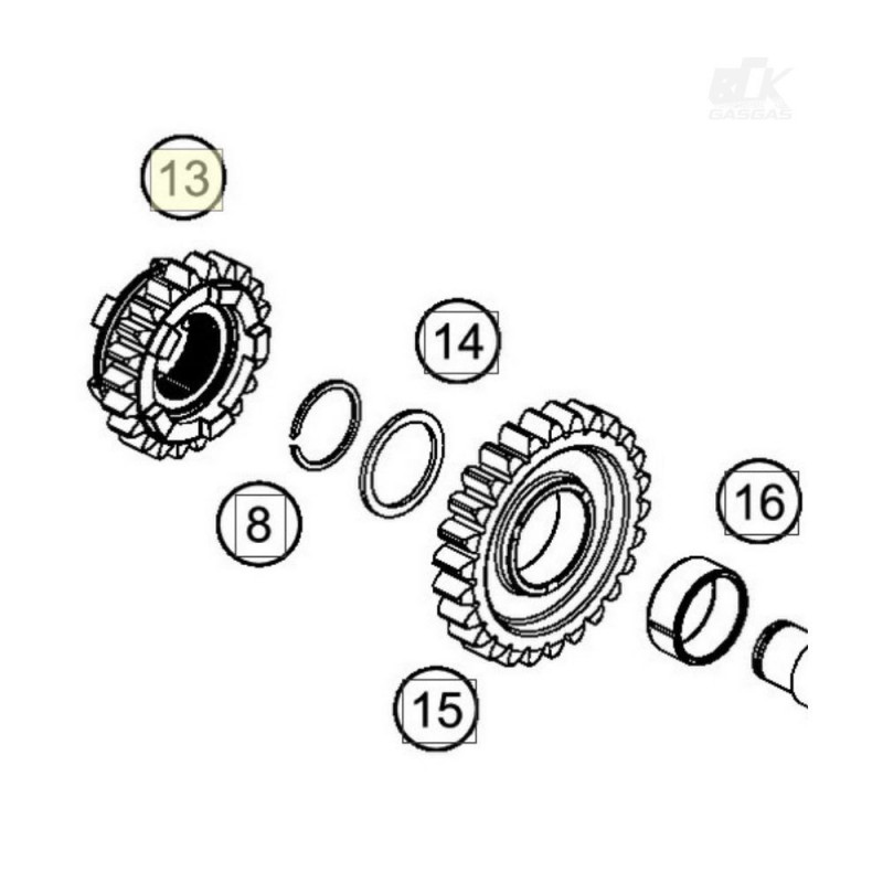 Engrenagem 5ª Marcha 22 Dentes  Ktm / Husqvarna - 54833215100