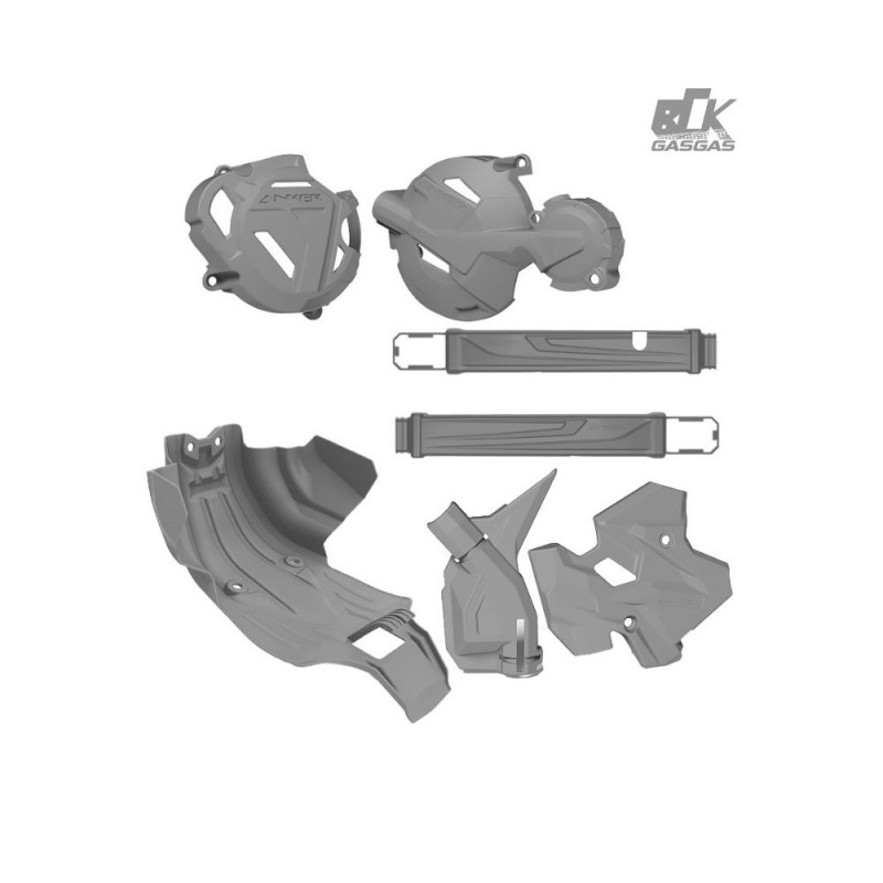 Kit Protetores ( Motor   Quadro   Balança   Tampas Motor) Anker - CRF 250F - Cinza